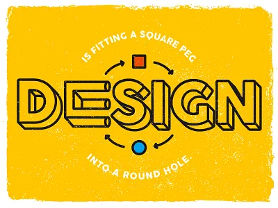 Design Is Finding Solutions bold color design flat geometric monoline quote simple texture type typography yellow