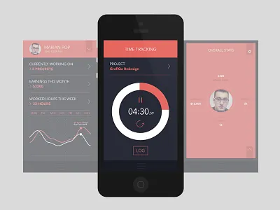 LanceApp - Time Tracking freelance freelancer interface ios iphone app lanceapp time tracking ui ux