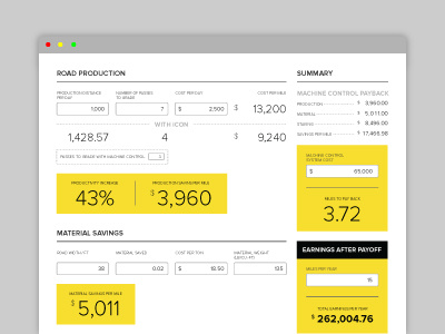 ROI Calculator number typography web design website