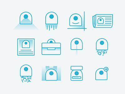 Robot Vacuum Icons icon illustration line robot