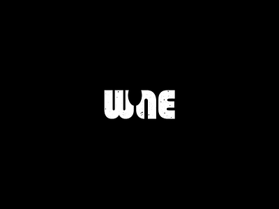 Wine black letter logo mark negative space simple type typography white wine wine glass