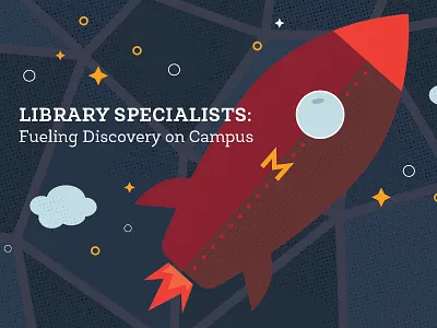 Library Rocket discovery illustration libraries rocket