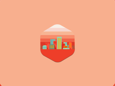 Buildings badge building design gif icon illustration