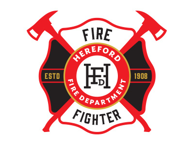 On Fire badge design fire department fire fighter typography