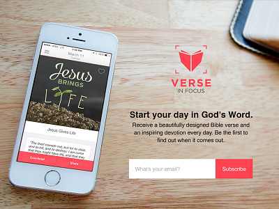 Verse in Focus - Landing Page bible landing page verse