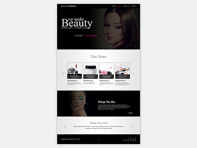 Beauty Site beauty black girl pink simple site ui ux web woman