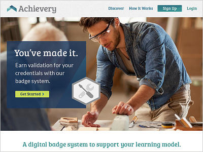 Achievery Marketing Site badge hero landing marketing page ui