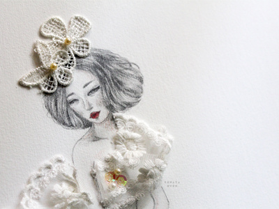 Gypsy Princess art craft drawing fashion floral girl illustration indonesia lace nature pearl pencil