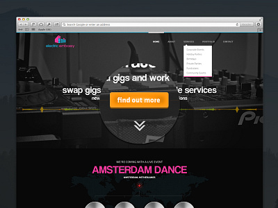 Electric Embassy Index Design branding clean design flat landing layout page responsive simple web website