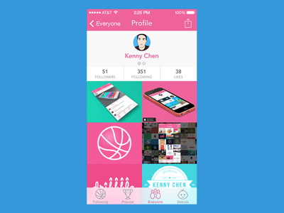 Posterized - Profile Screen Interaction dribbble gif ios mobile posterized profile ui ux