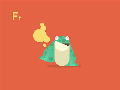 Flatulent Frog alphabet animals cute fart flat flatulent frog vector