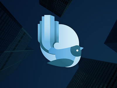 Real estate logo design bird blue branding building corporate design estate flat logo