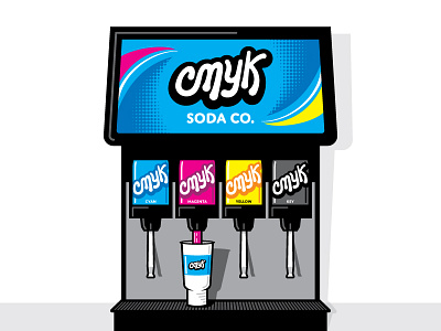 CMYK Soda Co. cmyk coke cup fountain illustration machine pop soda