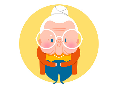 Grandma glasses grandmother illustration old lady