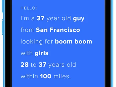 Boom Boom dating form ios mobile onboarding