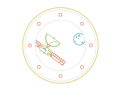 Orbit (wip) draw illustration moon orbit satellite vector
