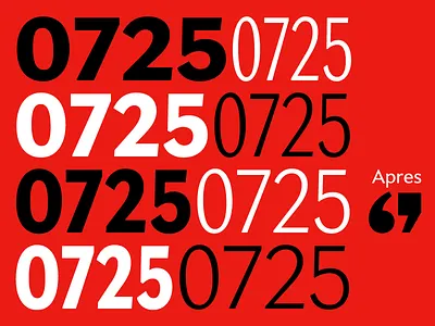 4 Widths apres david berlow heavy numbers thin type ui widths