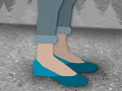 Papercut illustration feet illustration papercut shoes texture trees