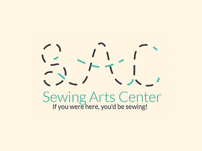 Sewing Arts Center dashed logo sewing stitches stroke