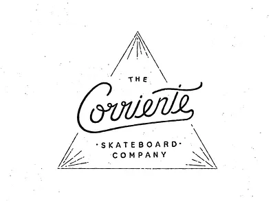 Corriente Logo brand corriente identity logo old skateboarding stamp triangle vintage
