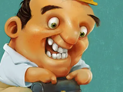 Working Lunch Character (step2) character illustration photoshop