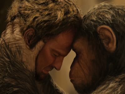 Apes Together Strong caesar dawn of the planet of the apes digital drawing illustration painting progression