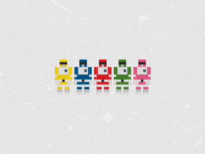 Bioman 90s anime color heroes icon mini pixel project tiny