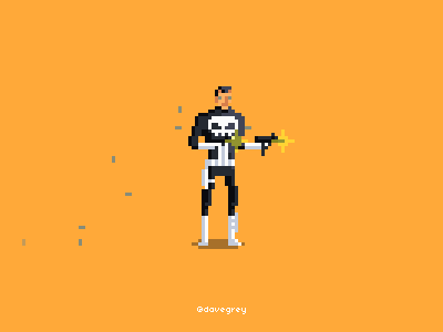 The Punisher gif marvel pixel art punisher