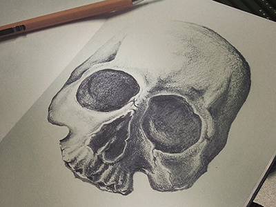 Skull pencil art arts brasil pencil sketch sketchbook skull vandre
