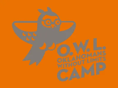 Oklahomans Without Limits blind blind camp illustration logo oklahomans without limits one color owl