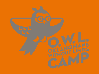 Oklahomans Without Limits blind blind camp illustration logo oklahomans without limits one color owl
