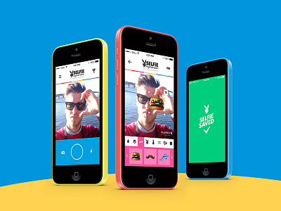 Playboy camera colorful design mobile selfie summer ui