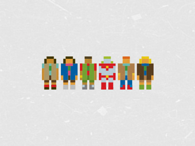 Captain Planet and the Planeteers 90s anime color heroes icon mini pixel project tiny