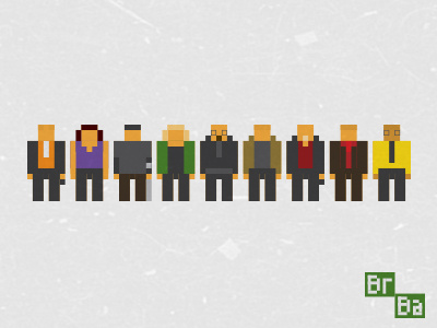 Breaking Bad 90s anime color heroes icon mini pixel project tiny