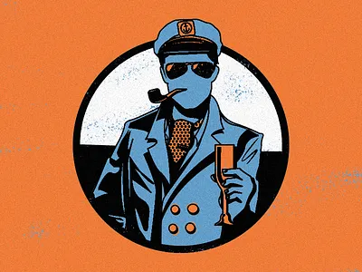 Oh Captain ascot aviators captain navy pipe sea vintage