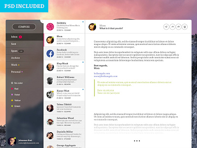 Mailer app app email helsinki psd ui yosemite
