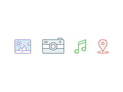 iOS app icon android app camera gallery glyph icon image ios location music photo ui