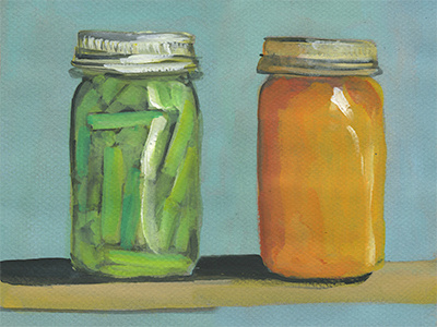 Can It green beans illustration jars marmalade