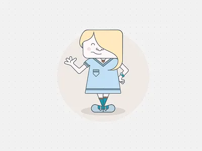 Girl blonde cartoon character character design cute dress fashion gender illustration person watch young