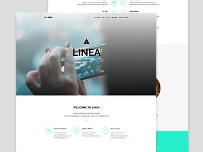 Linea - One Page Muse Theme adobe muse clean customizable flat modern muse one page pure single page template themeforest website