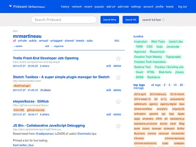 Pinboard Chrome extension chrome css pinboard ui ux