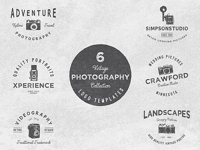 Vintage Potography Logo Collection camera emblem label logo photography retro vintage