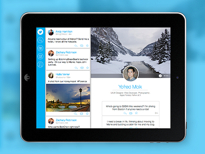 Twitter iPad Redesign app clean design flat ios ipad social tablet twitter ui