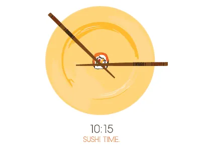 Sushi Time concept design illustration