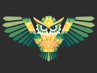 Polygonal Owl animal flat flatdesign geometric illustration owl polygonal vector