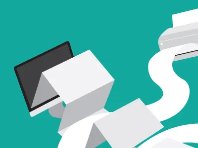 Web & Print design illustration imac paper print web