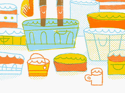 Buckets drawing illustration