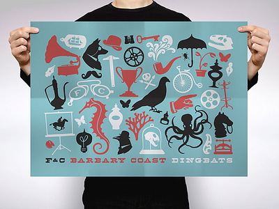 Barbary Coast dingbats apothecary curiosity dingbats edison font gramophone icons octopus silhouette skull victorian