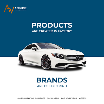 Brands are built in the mind advertising advibe branding graphic design marketing social media social media post