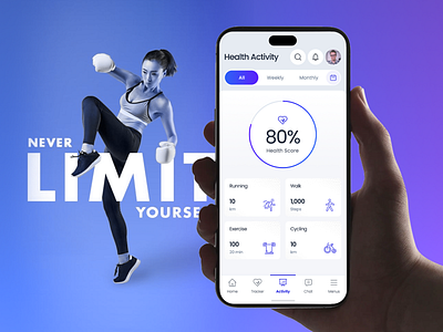 Fitness Mobile Application - UI/UX Design app app design branding design fitness band application graphic design health reader application home screen identity illustration logo mobile app mobile app design modern design mordern application ui trendy application ui ux web